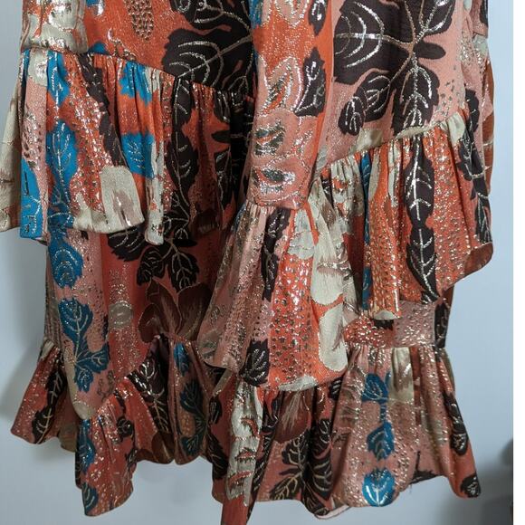 Ulla Johnson Fontaine Metallic Midi Dress Amaryllis Multicolor Runway  2 NWT - Picture 11 of 14